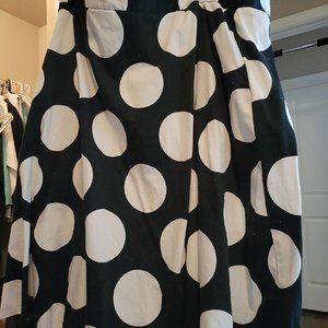 24W Lane Bryant Black White Skirt Polka dot